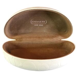 Coach Cream Logo Clam Sunglasses Case